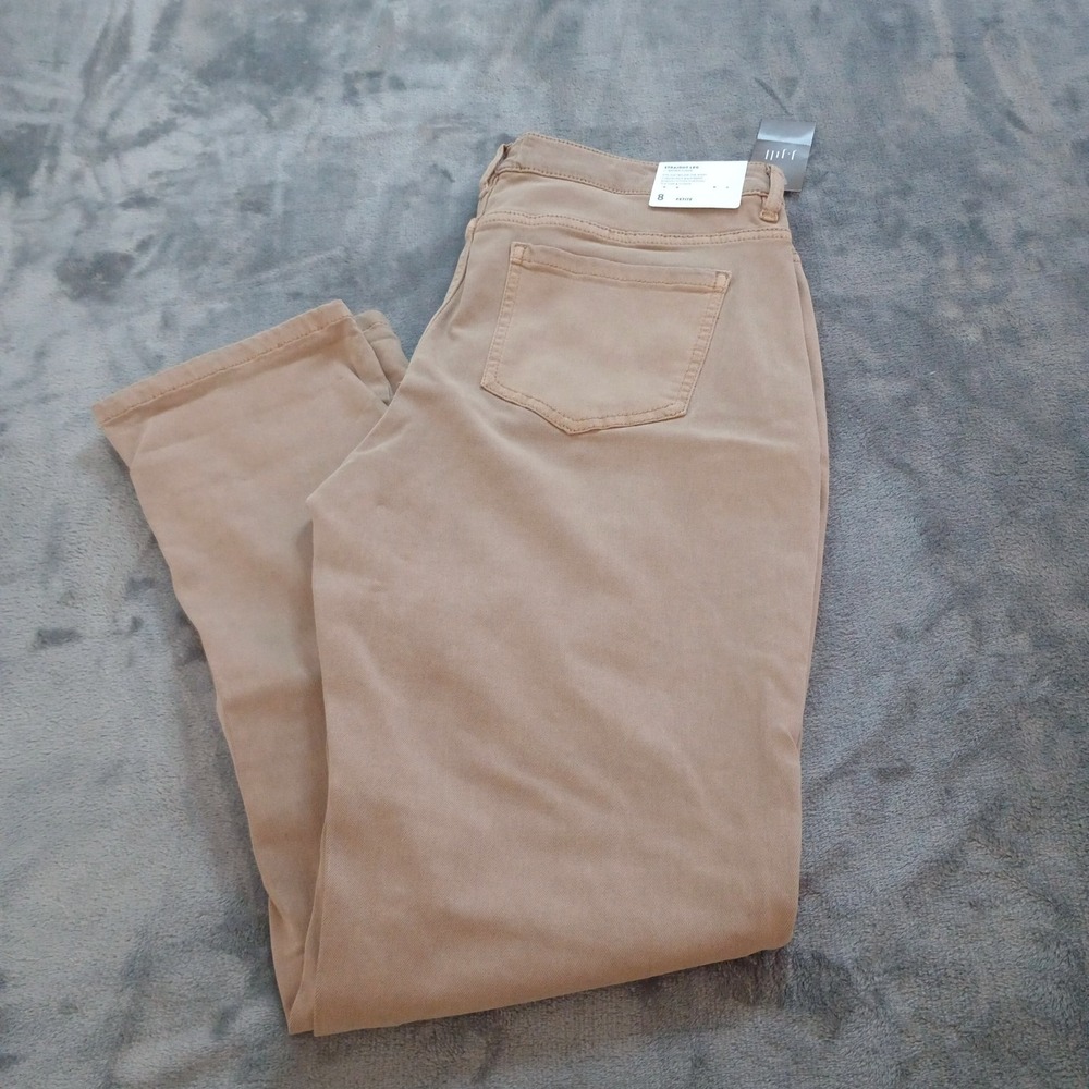 J‎ Jill Denim Jeans Womens Size 8P Petites Light Brown Boyfriend Straight Ankle